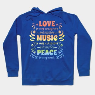 Hippie T-Shirt: Love, Music & Peace Hoodie